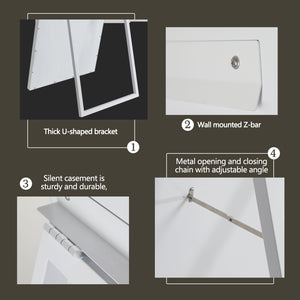 English Elm 65" LED Lighted Full-Length Mirror with Crystal Frame, Shatterproof HD Glass, Modern Standing Elegance W1340119589