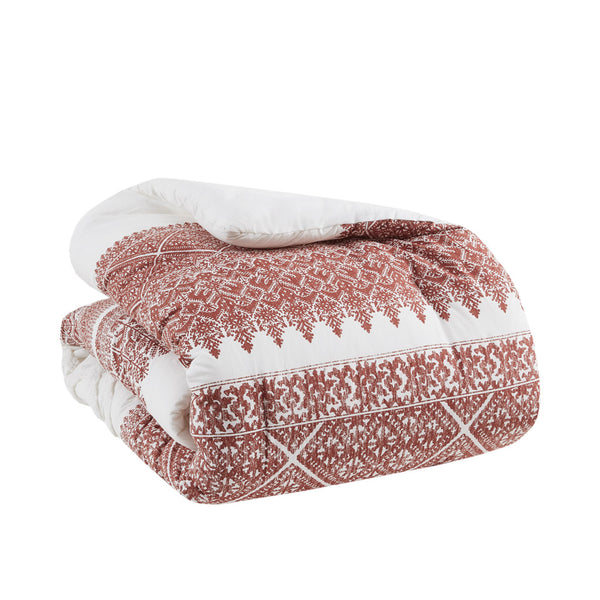 English Elm 3 Mila Cotton Comforter Set Auburn Chevron Chenille Tufting Full/Queen – Shabby Chic, OEKO-TEX Certified Comfort B035P148267