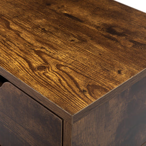 English Elm Set Sleek Two-Drawer Bedside Tables with Solid Wood Legs, Compact 16x12x28 in Storage for Bedroom Black W2181P144024