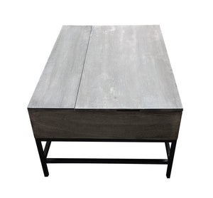 English Elm T1105-05 Modern Lift Top Coffee Table with Hidden Storage, Natural Wood Finish & Industrial Iron Base B009140752