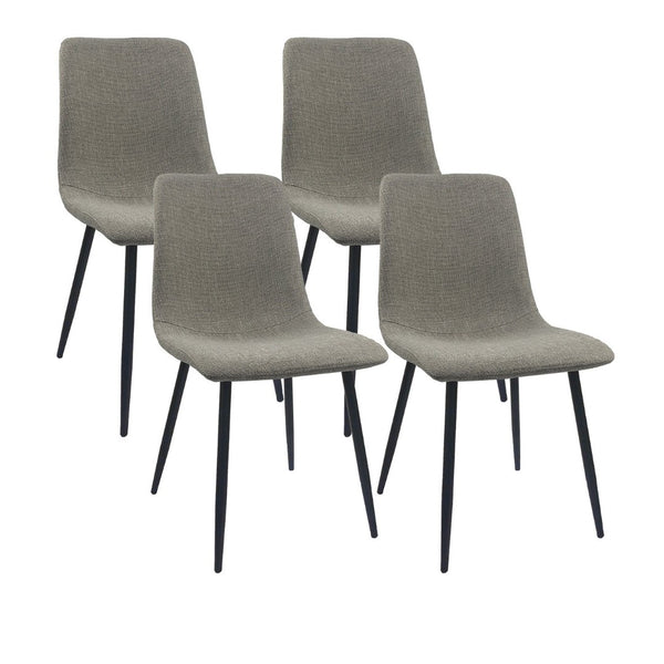 English Elm 47"-63" Extendable Marble Print Dining Set Four Suede Chairs Modern White Mdf Table W2189S00929