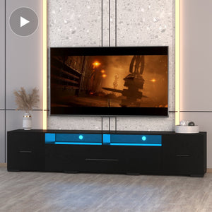 English Elm [Video] TV Console with Storage Cabinets, RGB APP & Remote Control, 31 Modes, USB Power Ports, Modern W1701136991