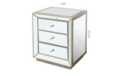 Hearth and Haven W 22"X D 16 ' X 26.8" Flash Silver Mirror Three Drawer Cabinet W1005P144029