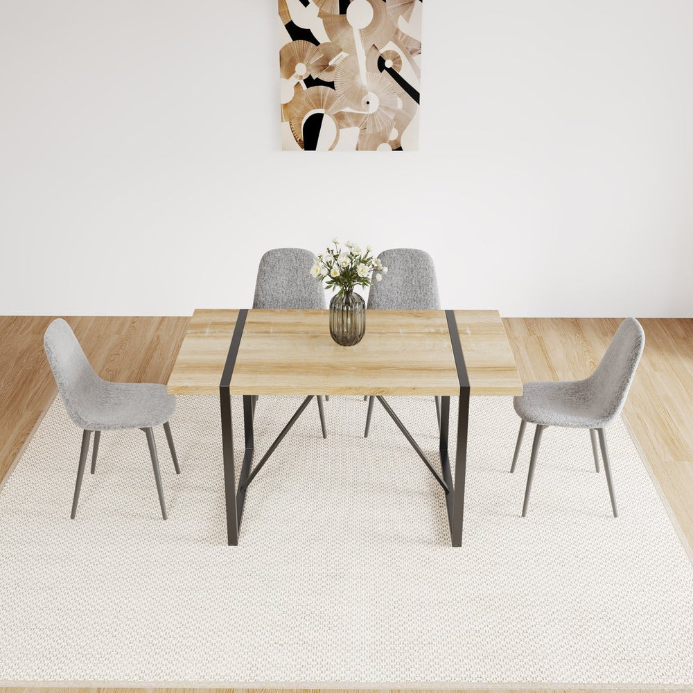 English Elm Dining Chairs Set Of 4 - Modern Spoon-Shaped Accent Chairs With Durable Black Metal Legs In Gray W2189131684