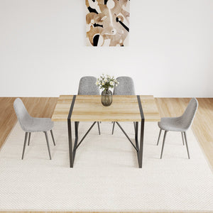 English Elm Dining Chairs Set Of 4 - Modern Spoon-Shaped Accent Chairs With Durable Black Metal Legs In Gray W2189131684