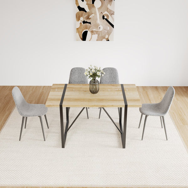 English Elm Dining Chairs Set Of 4 - Modern Spoon-Shaped Accent Chairs With Durable Black Metal Legs In Gray W2189131684