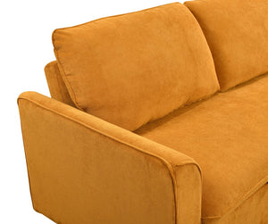 English Elm 78 Convertible 3-in-1 Sleeper Sofa Bed with Easy Pull-Out Hidden Mattress, Compact Modern Loveseat Yellow Brown W1417131882