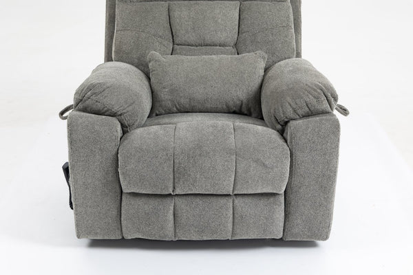 English Elm Old Age Velvet Power Lift Recliner with Dual Motors Massage Heating Flat Recline W547S00044