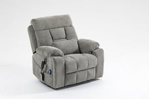 English Elm Old Age Velvet Power Lift Recliner with Dual Motors Massage Heating Flat Recline W547S00044