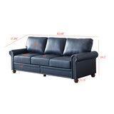 English Elm Classic Living Room Nails Sofa Navy Blue Faux Leather