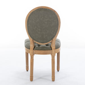 English Elm French Solid Wood Dining Chair with Hand-Pulled Backrest, High-Density Foam Cushion, Nailhead Trim, Sturdy Legs Olive Green W1143137915
