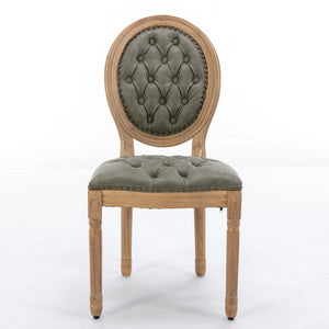 English Elm French Solid Wood Dining Chair with Nailhead Trim, High-Density Cushion & Hand-Pulled Backrest Olive Green W1143137915