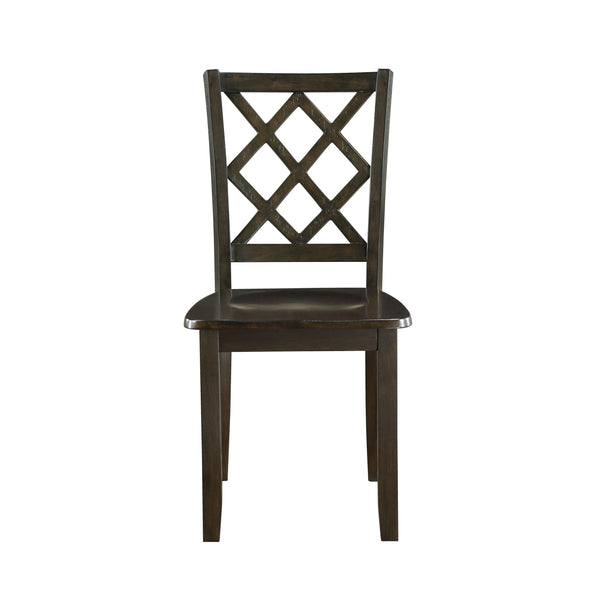 English Elm Classic Transitional 5pc Dining Set with Lattice-Back Side Chairs and Solid Wood Table, Durable Finish Charcoal 51.75 L x 40 W x 11.25 H B011P144223