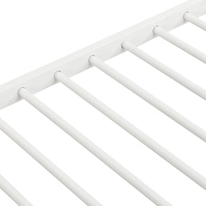 English Elm Metal Twin Over Bunk Bed with Stairs Steel Frame Kids Shared Bedroom White W311120499