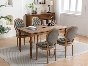 English Elm French Solid Wood Dining Chair with Nailhead Trim, High-Density Cushion & Hand-Pulled Backrest Olive Green W1143137915