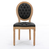 Black French Style Dining Chairs 2-Pack with Nailhead Trim, Wood Frame - Elegant & Comfortable