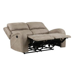 English Elm Luxurious Pagosa Double Reclining Loveseat in Brown Microfiber — Plush Contoured Seats, Dual Recline Comfort 63.5" B011P144391