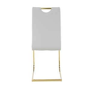 English Elm Modern Faux Leather Dining Side Chairs with Chrome Legs Ergonomic Set of 2 W210127293