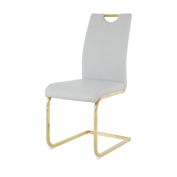 English Elm Modern Faux Leather Dining Side Chairs with Chrome Legs Ergonomic Set of 2 W210127296