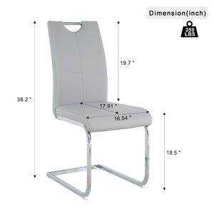 English Elm Modern Faux Leather Dining Side Chairs with Chrome Legs Ergonomic Set of 2 W210127282