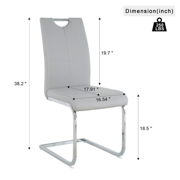 English Elm Modern Faux Leather Dining Side Chairs with Chrome Legs Ergonomic Set of 2 W210127282