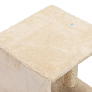 English Elm 5 Piece Wall Mounted Cat Tree with Sisal Posts Flannel Condo Perches and Rope Bridge Beige W2181P144434