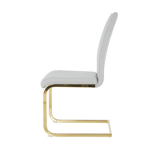 English Elm Modern Faux Leather Dining Side Chairs with Chrome Legs Ergonomic Set of 2 W210127296