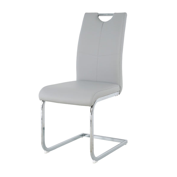 English Elm Modern Faux Leather Dining Side Chairs with Chrome Legs Ergonomic Set of 2 W210127282