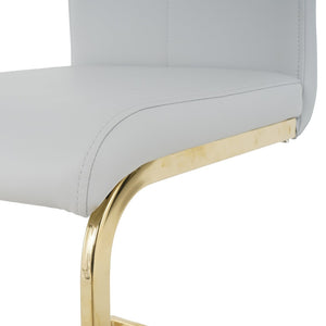 English Elm Modern Faux Leather Dining Side Chairs with Chrome Legs Ergonomic Set of 2 W210127293