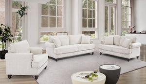 English Elm 82" Chenille Two Seat Loveseat with Nailhead Trim Plush Foam Living Room Sofa W1708S00026