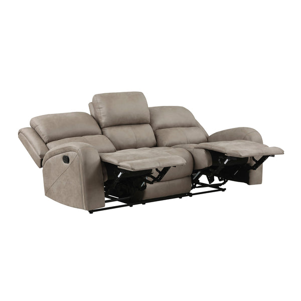 English Elm Luxurious Pagosa Double Reclining Sofa in Brown Microfiber — Plush Contoured Seating, 84.5" Wide B011P144396