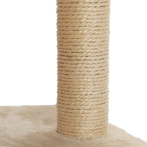 English Elm 5 Piece Wall Mounted Cat Tree with Sisal Posts Flannel Condo Perches and Rope Bridge Beige W2181P144434