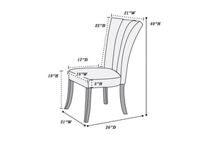 English Elm Black Wide Flair Back Dining Chairs Set of 2 - Faux Leather Upholstered PU, Cushion Comfort, 22x26x41" HSESF00F1591