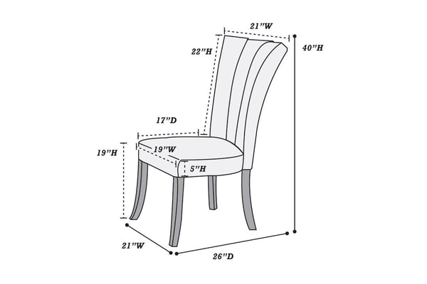 English Elm Black Wide Flair Back Dining Chairs Set of 2 - Faux Leather Upholstered PU, Cushion Comfort, 22x26x41" HSESF00F1591