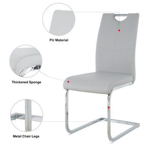 English Elm Modern Faux Leather Dining Side Chairs with Chrome Legs Ergonomic Set of 2 W210127282