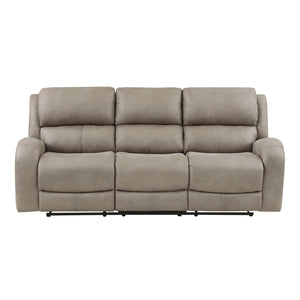 English Elm Luxurious Pagosa Double Reclining Sofa in Brown Microfiber — Plush Contoured Seating, 84.5" Wide B011P144396
