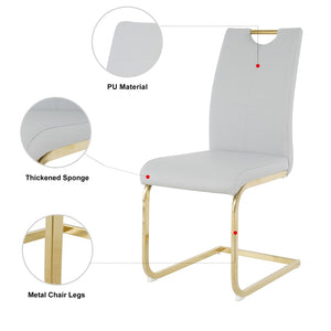 English Elm Modern Faux Leather Dining Side Chairs with Chrome Legs Ergonomic Set of 2 W210127296
