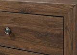 English Elm 1 Piece Transitional 2-Drawer Nightstand With Metal Hardware Brown Cherry Finish Bedroom Furniture