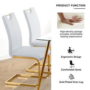 English Elm Modern Faux Leather Dining Side Chairs with Chrome Legs Ergonomic Set of 2 W210127293