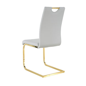 English Elm Modern Faux Leather Dining Side Chairs with Chrome Legs Ergonomic Set of 2 W210127296