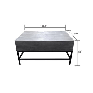 English Elm T1105-05 Modern Lift Top Coffee Table with Hidden Storage, Natural Wood Finish & Industrial Iron Base B009140752