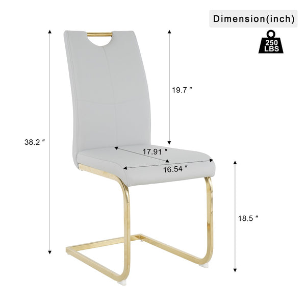 English Elm Modern Faux Leather Dining Side Chairs with Chrome Legs Ergonomic Set of 2 W210127296
