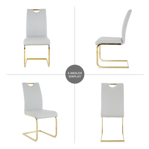 English Elm Modern Faux Leather Dining Side Chairs with Chrome Legs Ergonomic Set of 2 W210127296