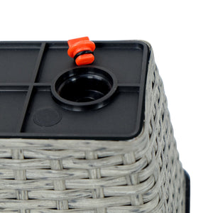 English Elm 2-Pack Hand-Woven Self-Watering Rectangular Planters - Elegant Wicker Design For Indoor & Outdoor Use B046P144634