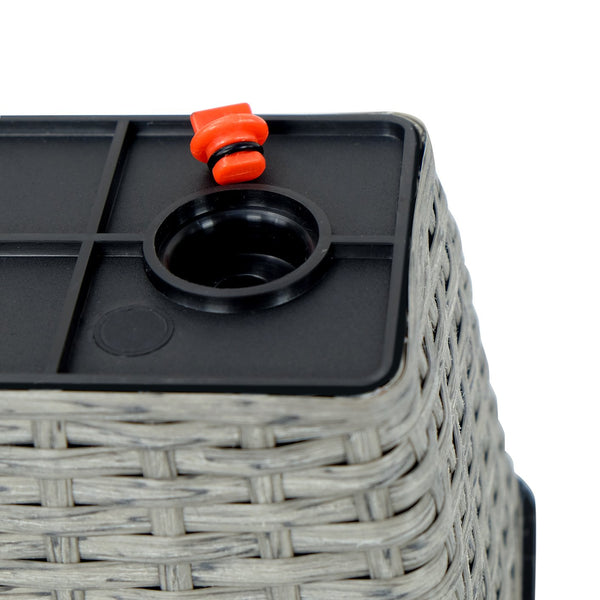 English Elm 2-Pack Hand-Woven Self-Watering Rectangular Planters - Elegant Wicker Design For Indoor & Outdoor Use B046P144634