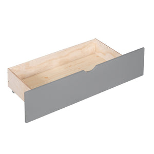 English Elm Twin Over Kids Bunk Bed Pinewood Frame with Built-in Drawers and Cabinet Storage Gray LT000768AAE
