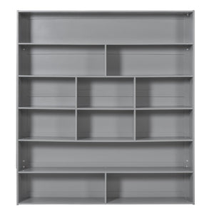 English Elm Full Over Bunk Bed with Built-in Drawers Cabinet Pinewood Kids Bedroom Gray LT000769AAE