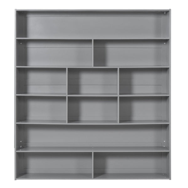 English Elm Full Over Bunk Bed with Built-in Drawers Cabinet Pinewood Kids Bedroom Gray LT000769AAE