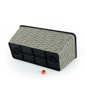 English Elm 2-Pack Hand-Woven Self-Watering Rectangular Planters - Elegant Wicker Design For Indoor & Outdoor Use B046P144634