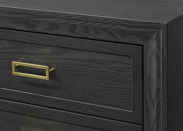 English Elm Glamorous Dark Gray 4-Drawer Chest with Gold Hardware, 33x17x46" Modern Glam Storage Accent Piece B011P207450